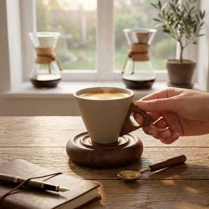 Small Rustic Ceramic Cone Coffee Cup with C-Style Base